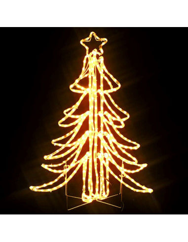 Figura Albero Natale Pieghevole LED 2pz Bianco Caldo 87x87x93cm