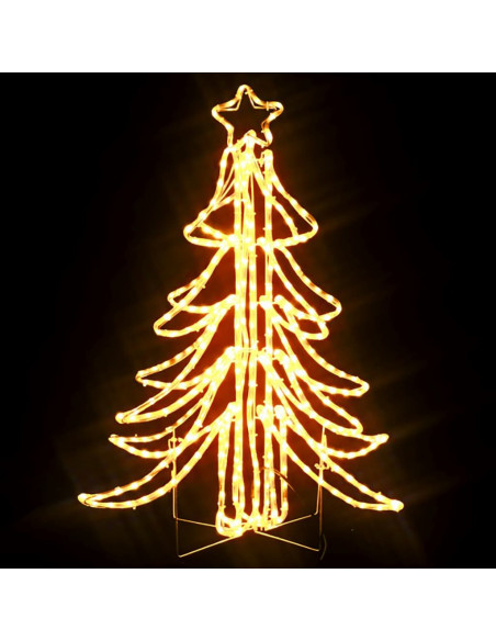 Figura Albero Natale Pieghevole LED 2pz Bianco Caldo 87x87x93cm