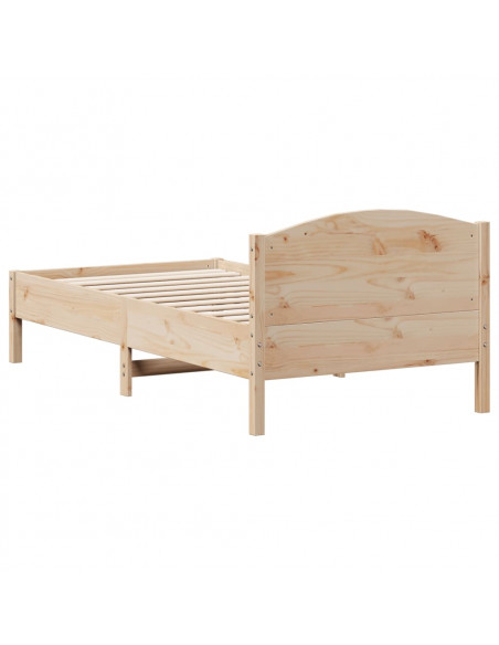 Giroletto con Testiera 90x190 cm in Legno Massello di Pino