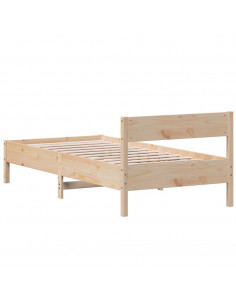 Giroletto con Testiera 90x190 cm in Legno Massello di Pino