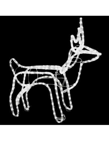 Figure Natalizie Renne 3 pz Bianco Freddo 60x30x60 cm
