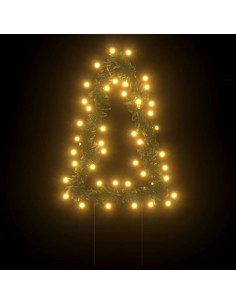 Decorazioni Luminose Natalizie Picchetti 3pz Albero 50LED 30cm