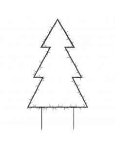 Decorazione Luminosa Natalizia con Picchetti Albero 80LED 60cm