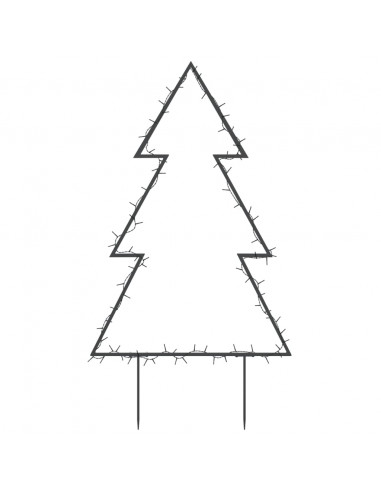 Decorazione Luminosa Natalizia con Picchetti Albero 80LED 60cm