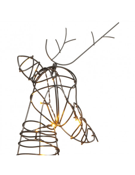 Decorazione Natale Famiglia di Renne 90 LED Bianco Caldo Rattan