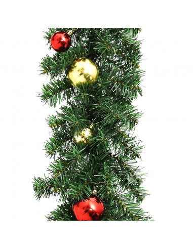 Ghirlanda di Natale Decorata con Palline e Luci a LED 20 m