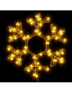 Figura Natalizia Fiocco di Neve LED 2 pz Bianco Caldo 27x27 cm