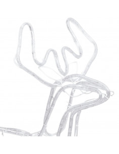 Figure Natale Renne Teste Mobili 3 pz Bianco Freddo 76x42x87 cm
