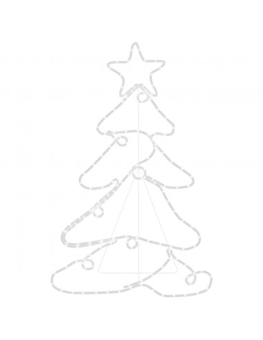 Figura Albero di Natale con 144 LED 88x56 cm