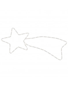 Figura Cometa di Natale con 48 LED Bianco Caldo 65x28 cm