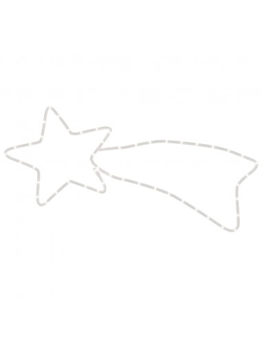 Figura Cometa di Natale con 48 LED Bianco Caldo 65x28 cm