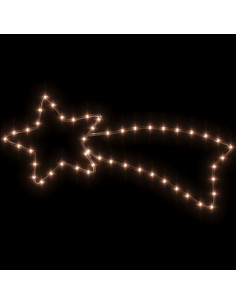 Figure Natalizie Stelle Comete 48 LED 3pz Bianco Caldo 65x28 cm