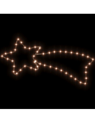 Figure Natalizie Stelle Comete 48 LED 3pz Bianco Caldo 65x28 cm