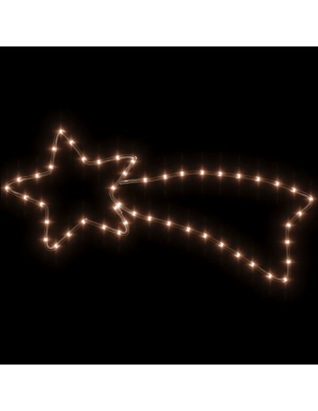 Figure Natalizie Stelle Comete 48 LED 3pz Bianco Caldo 65x28 cm