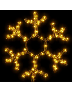 Figura Natalizia Fiocco di Neve LED 3 pz Bianco Caldo 38x37 cm