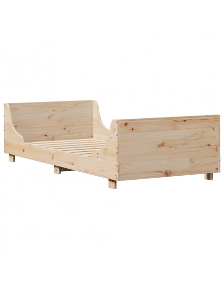 Giroletto con Testiera 90x200 cm in Legno Massello di Pino