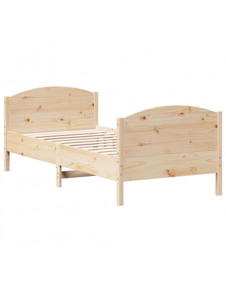 Giroletto con Testiera 90x200 cm in Legno Massello di Pino