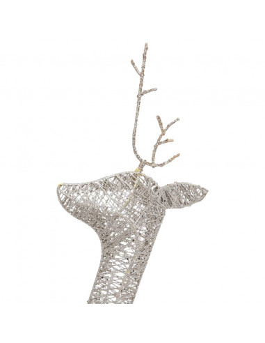 Famiglia Renne Natalizie 270x7x90 cm in Rete Oro Bianco Caldo