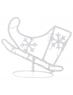 Decorazione Slitta Renne in Acrilico 260x21x87cm Bianco Caldo 2