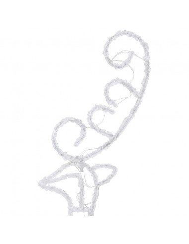 Decorazione Slitta Renne in Acrilico 260x21x87cm Bianco Caldo