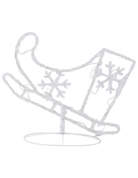 Decorazione Slitta Renne in Acrilico 260x21x87cm Bianco Freddo