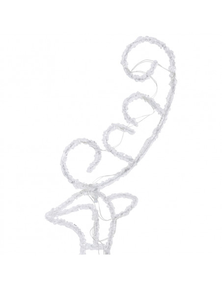 Decorazione Slitta Renne in Acrilico 260x21x87cm Bianco Freddo