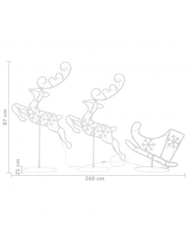 Decorazione Slitta Renne in Acrilico 260x21x87 cm Blu