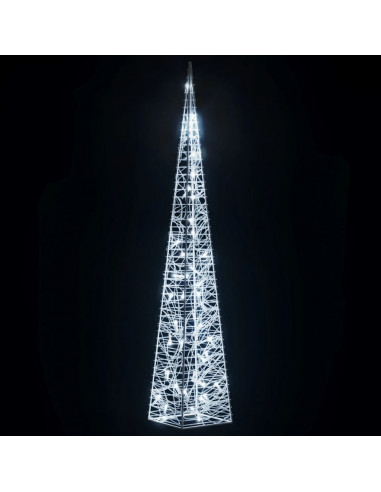 Cono di Luce LED Acrilico Decorativo Bianco Freddo 90 cm