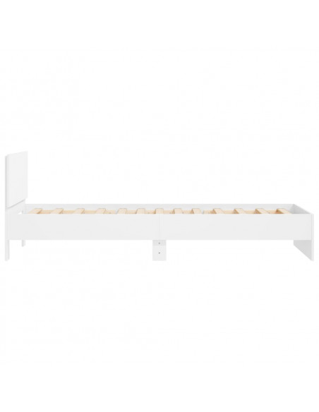 Giroletto con Testiera Bianco 100x200 cm in Legno Multistrato