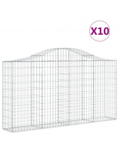 Cesti Gabbioni ad Arco 10 pz 200x30x100/120 cm Ferro Zincato 2