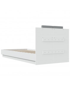 Giroletto con Testiera Bianco 100x200 cm in Legno Multistrato