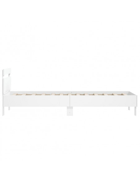 Giroletto con Testiera Bianco 100x200 cm in Legno Multistrato