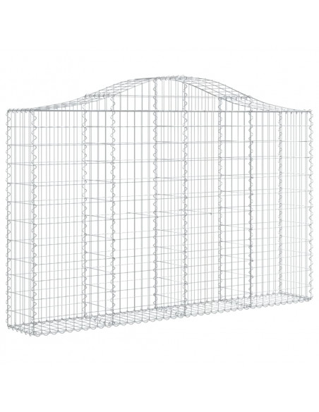 Cesti Gabbioni ad Arco 10 pz 200x30x120/140 cm Ferro Zincato