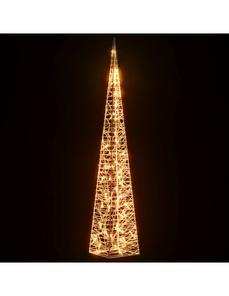 Cono di Luce LED Decorativo Acrilico Bianco Caldo 90 cm