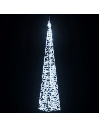 Cono Luce LED Decorativo Acrilico Bianco Freddo 120 cm