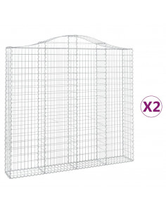Cesti Gabbioni ad Arco 2 pz 200x30x180/200 cm Ferro Zincato 2
