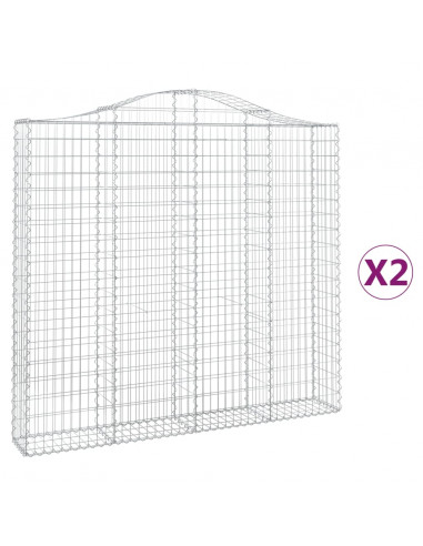 Cesti Gabbioni ad Arco 2 pz 200x30x180/200 cm Ferro Zincato