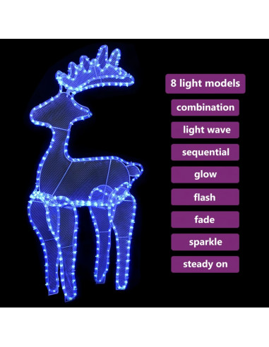 Decorazione Natalizia Renna in Rete con 306 LED 60x24x89 cm