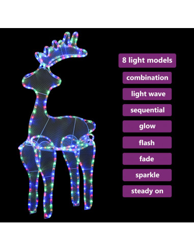 Decorazione Natalizia Renna in Rete con 306 LED 60x24x89 cm