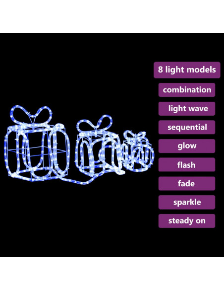 Decorazione Natale Scatole Regalo con 180 LED Interni Esterni