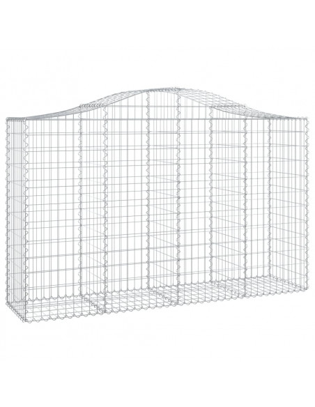 Cesti Gabbioni ad Arco 12 pz 200x50x120/140 cm Ferro Zincato