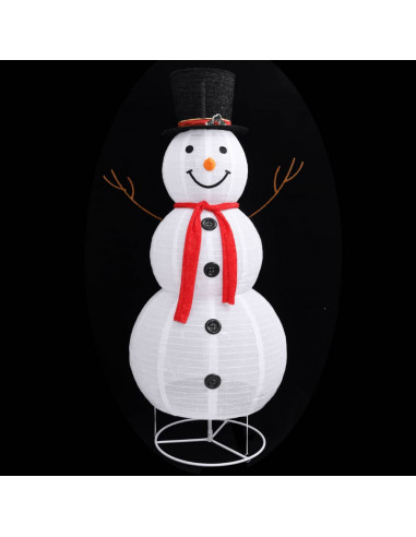 Figura Natalizia Pupazzo di Neve a LED Tessuto Pregiato 180 cm