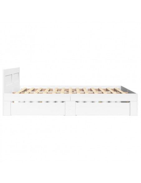 Giroletto con Testiera Bianco 120x190 cm in Legno Multistrato