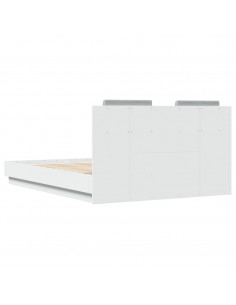 Giroletto con Testiera Bianco 120x190 cm in Legno Multistrato