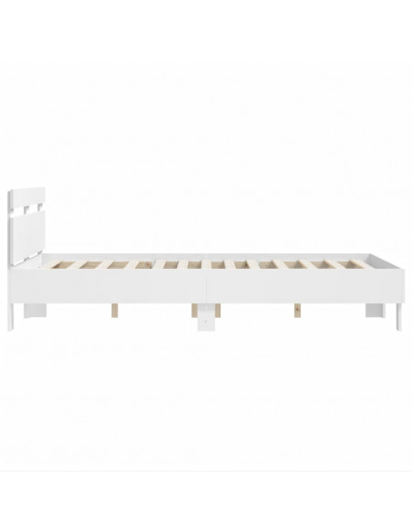 Giroletto con Testiera Bianco 120x190 cm in Legno Multistrato