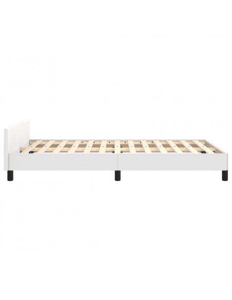 Giroletto con Testiera Bianco 120x190 cm in Similpelle