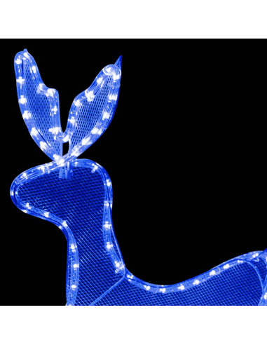 Decorazione Luminosa Natalizia Slitta e Renna con Rete 432 LED