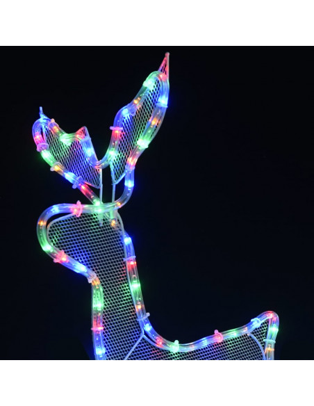 Decorazione Luminosa Natalizia Slitta e Renna con Rete 432 LED