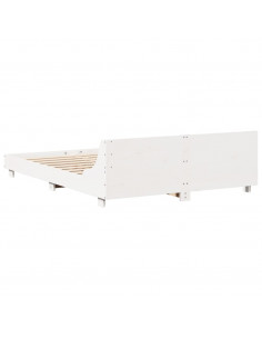 Letto senza Materasso Bianco 120x190 cm Legno Massello di Pino