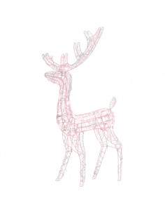 Decorazione Natalizia Acrilico Renna 140 LED 120cm Bianco Caldo 2